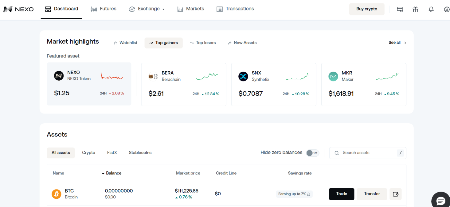 nexo uk crypto platform